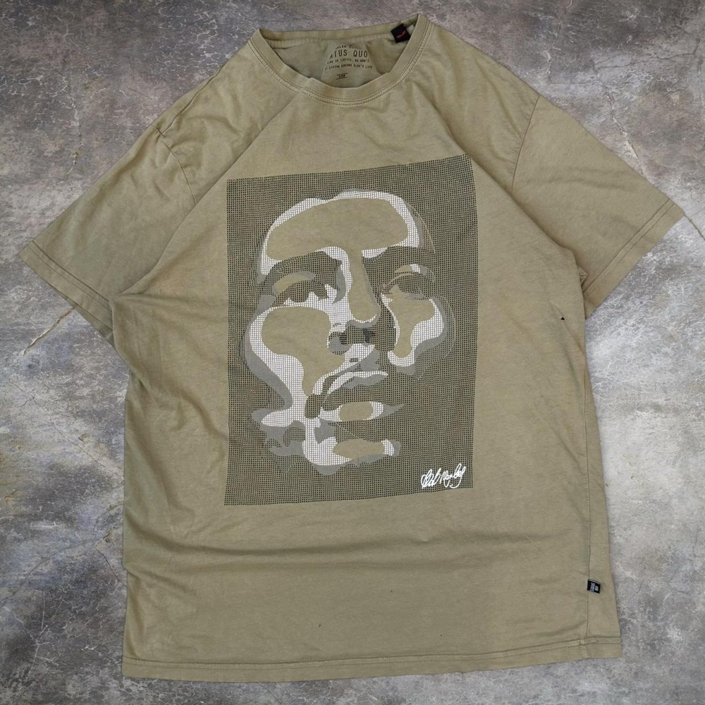 Vintage Status Quo Bob Marley Distressed Graphic Tee Mens Large Skater Rasta Y2K